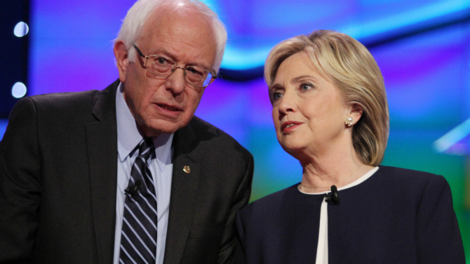 Bernie Sanders and Hillary Clinton