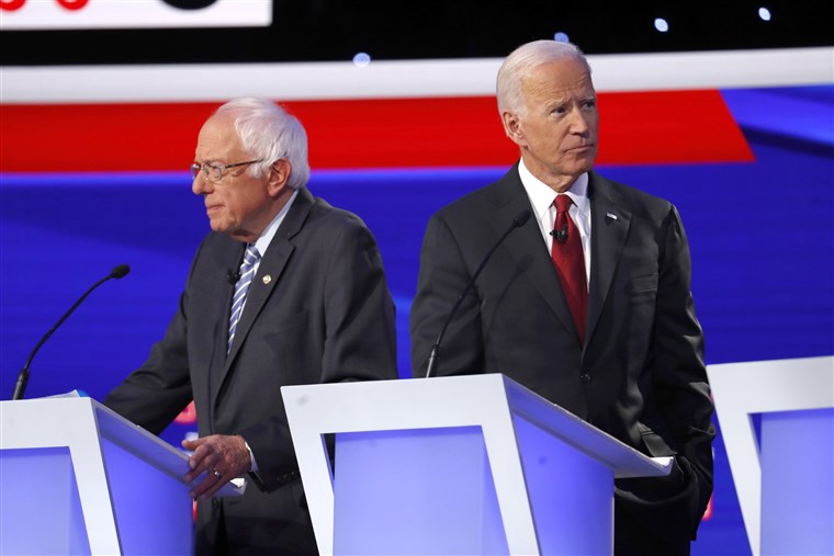 Bernie Sanders and Joe Biden fighting for supremacy