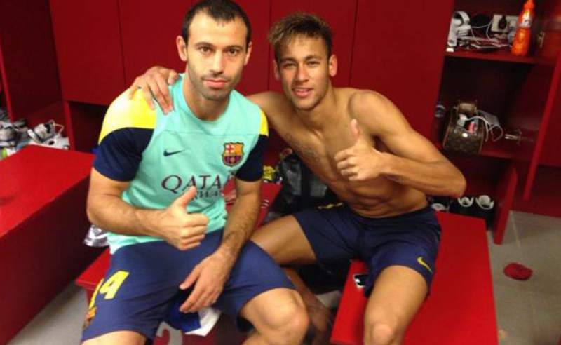 Javier Mascherano and Neymar