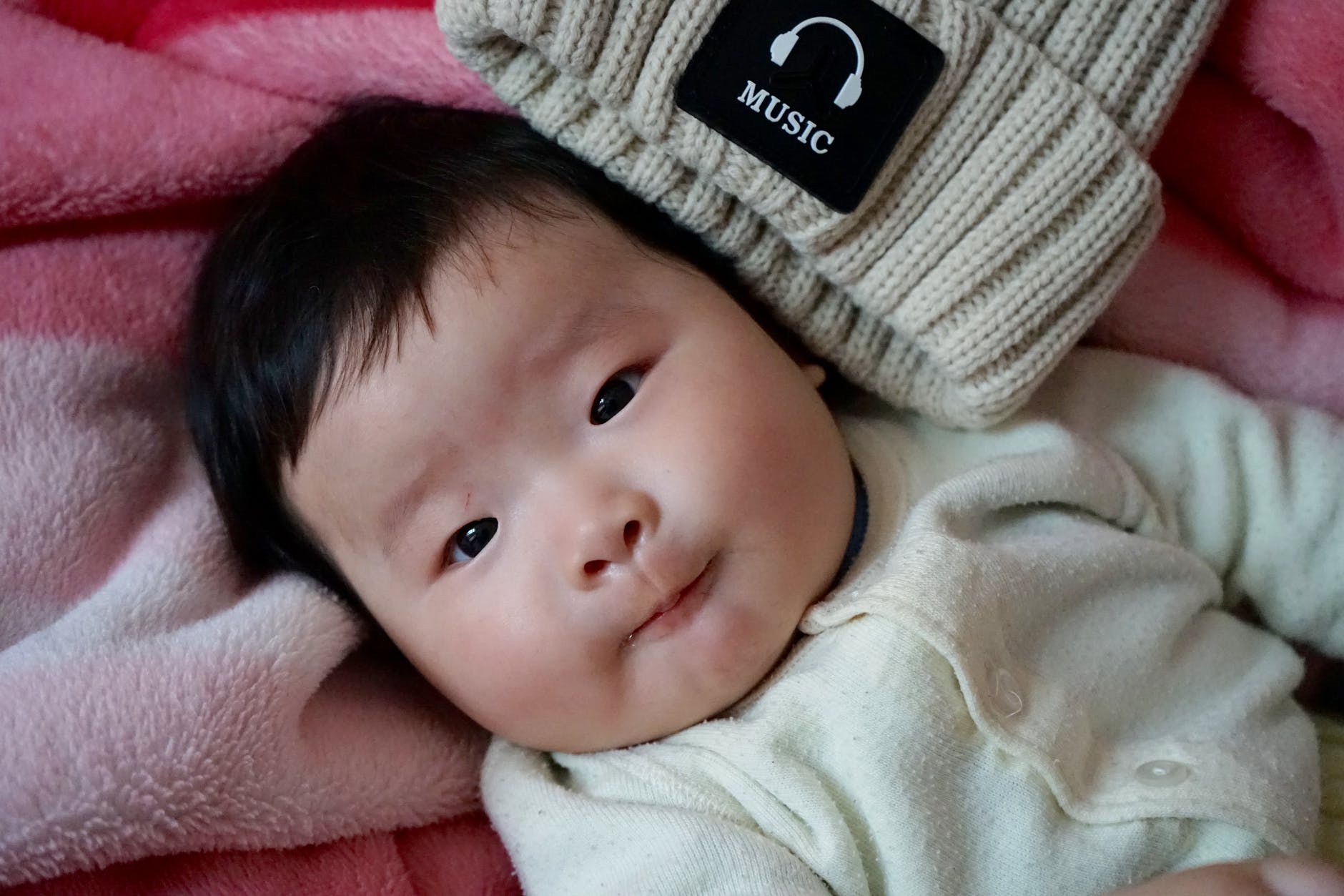 adorable asian baby bonnet