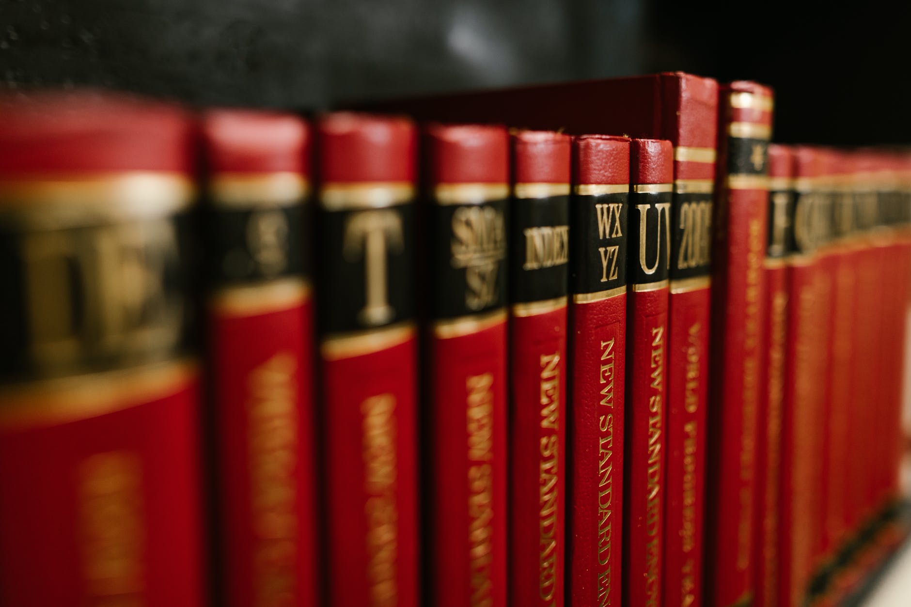 red and black hardbound books