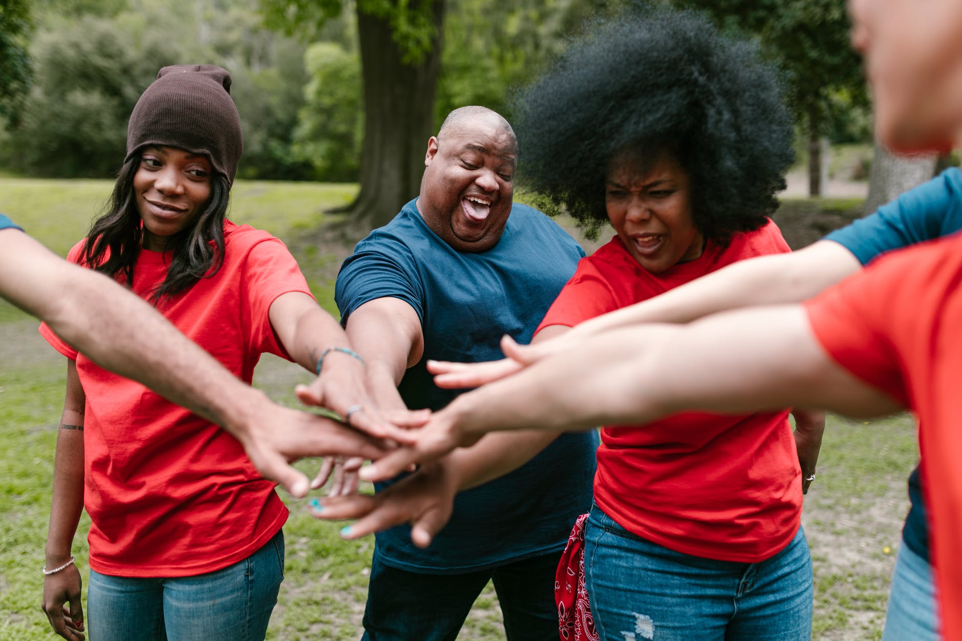 group of people playing outdoors