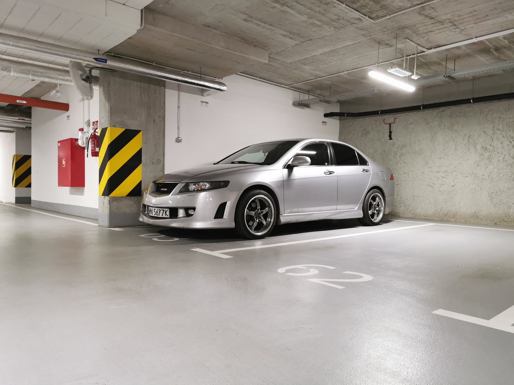 car parked in garage