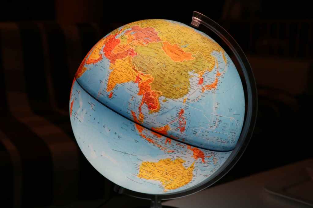 blue and yellow globe