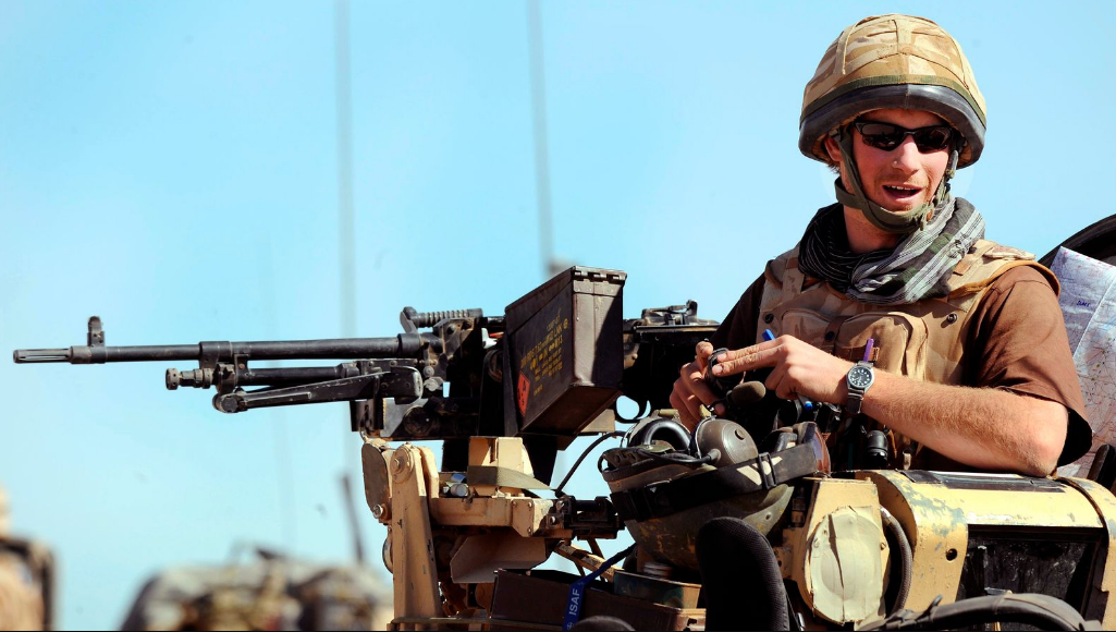 Prince Harry in a Spartan armoured vehicle in Helmand province, southern Afghanistan, in 2008