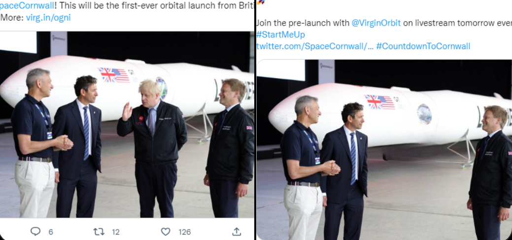 Orbit Johnson Why Grant Shapps removed Boris Johnson from a Virgin Orbit photo ...