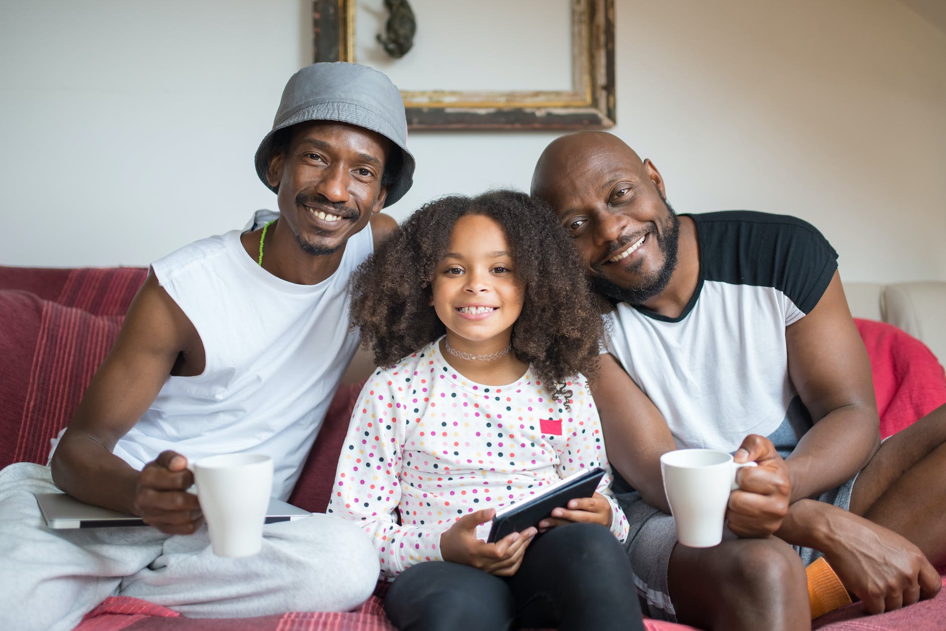 a family in the living room