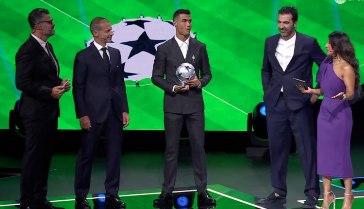 #UCLdraw: Cristiano Ronaldo Receives All-Time Top Goal Scorer Award (watch all goals)