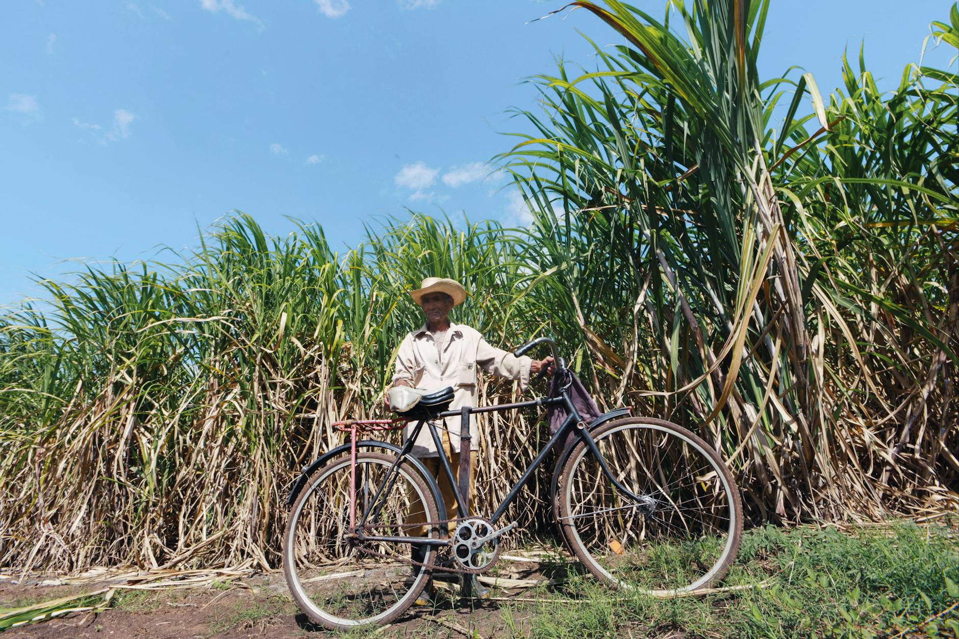 man holding bike
