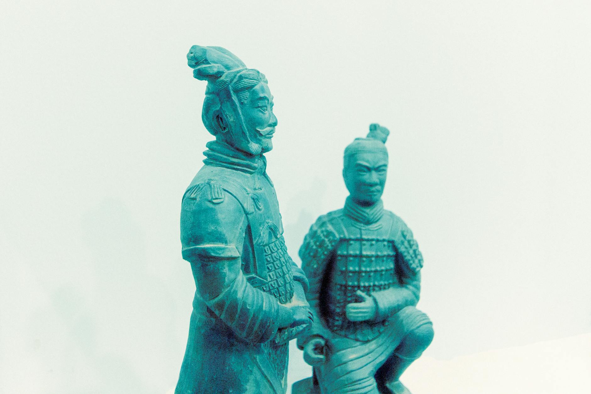 asian men figures on white background