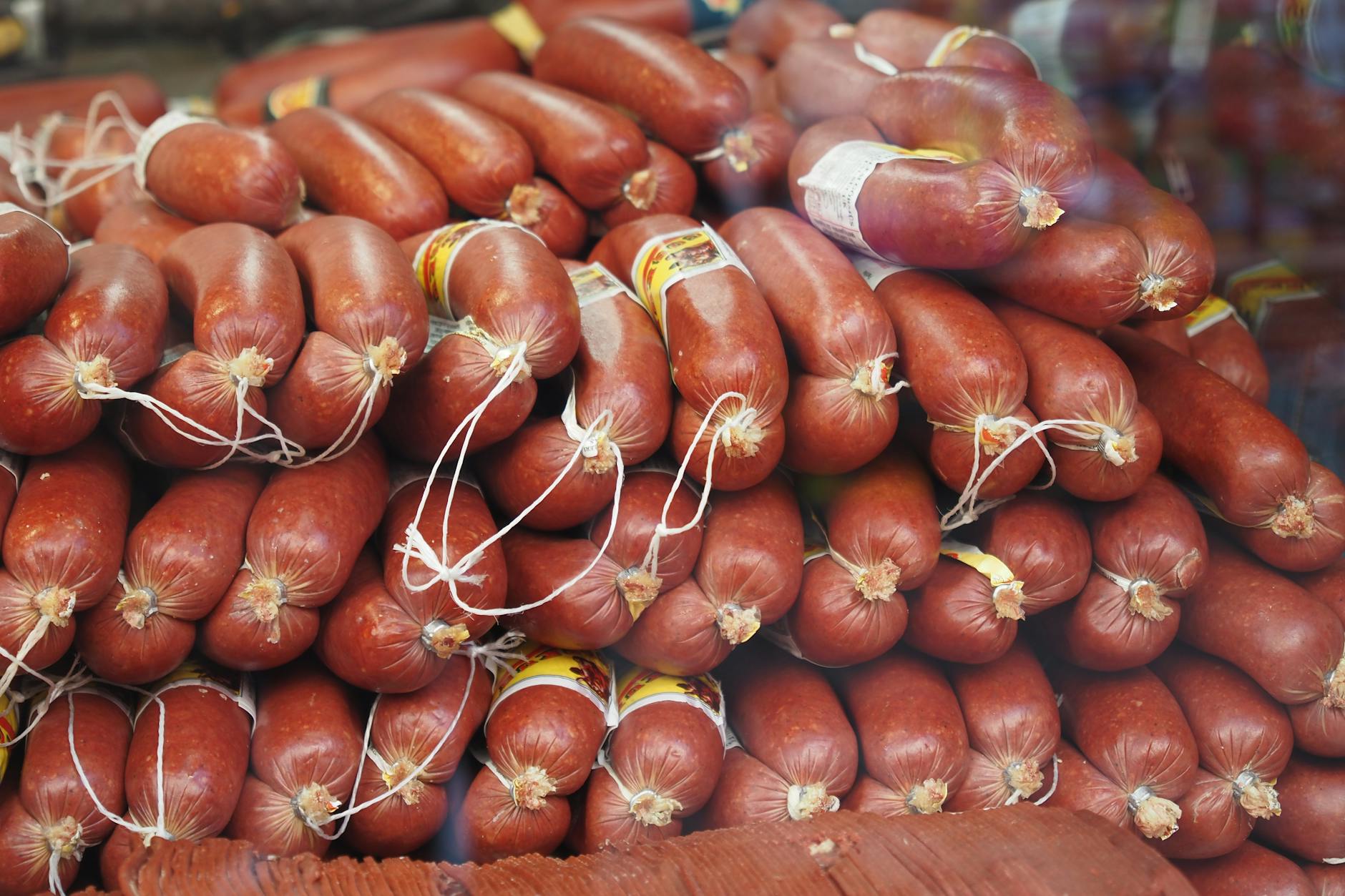 sausages at butcher shop