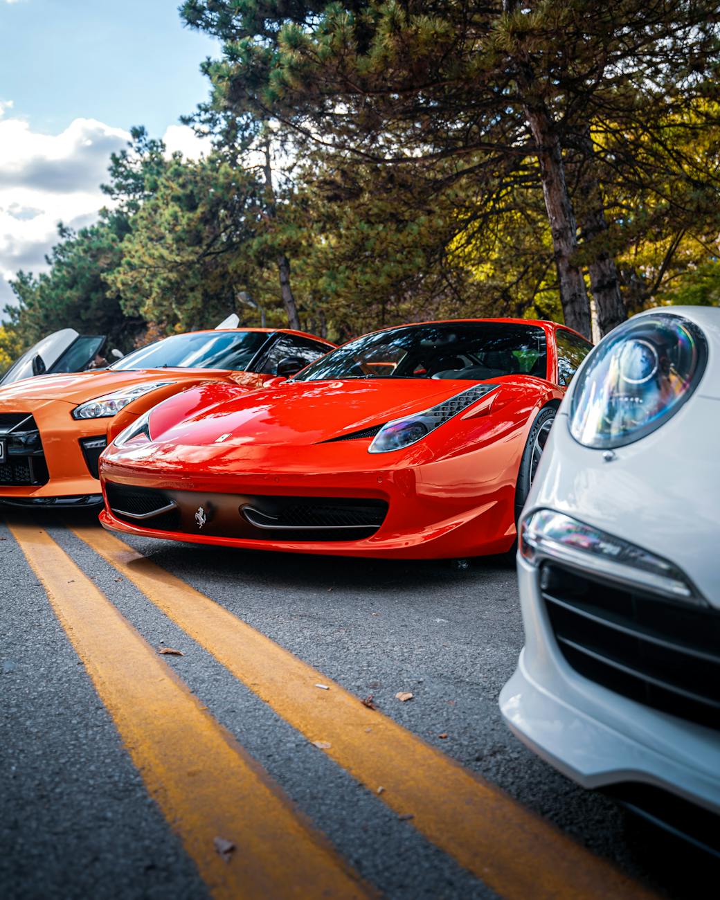 luxury sports cars in ankara street scene