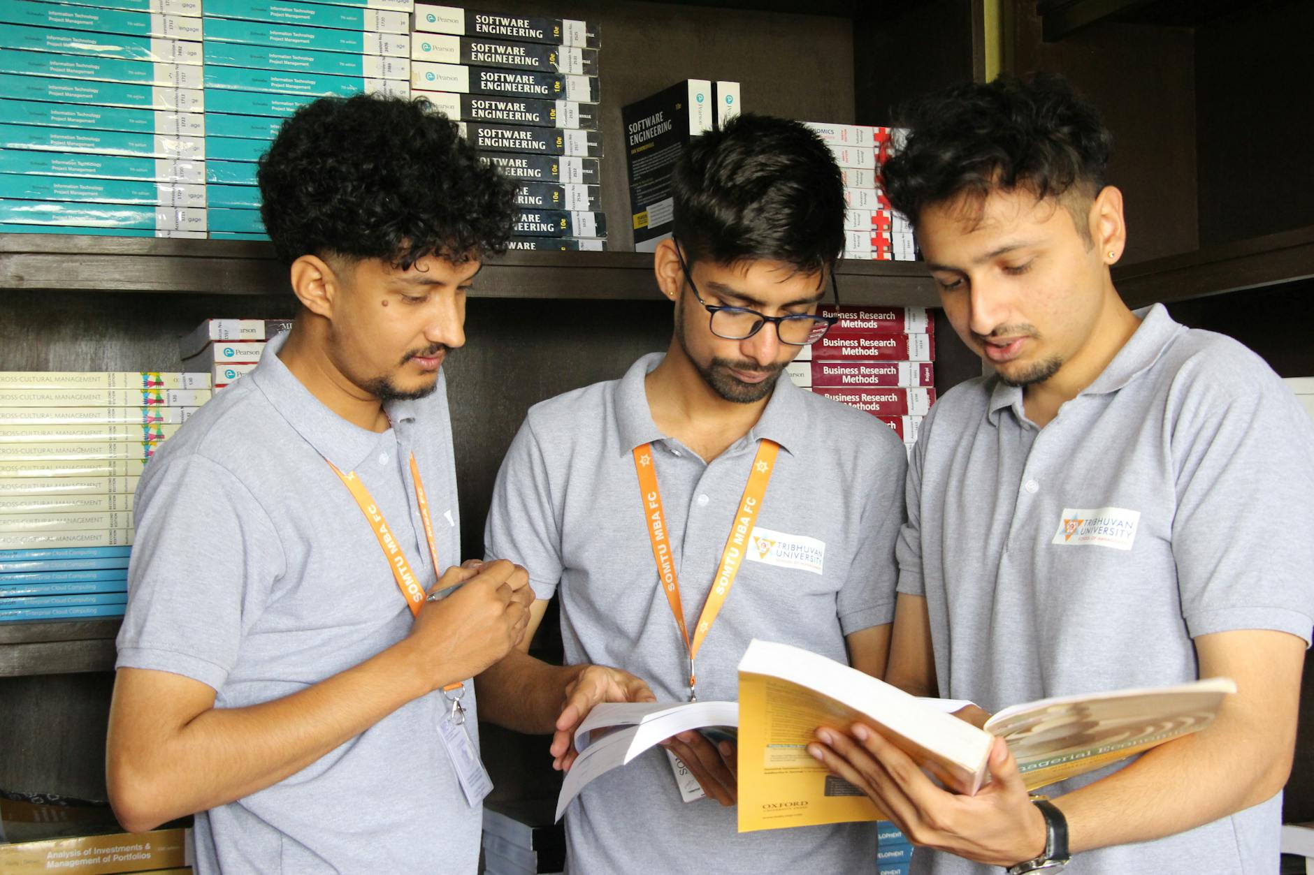 students studying in nepal university library