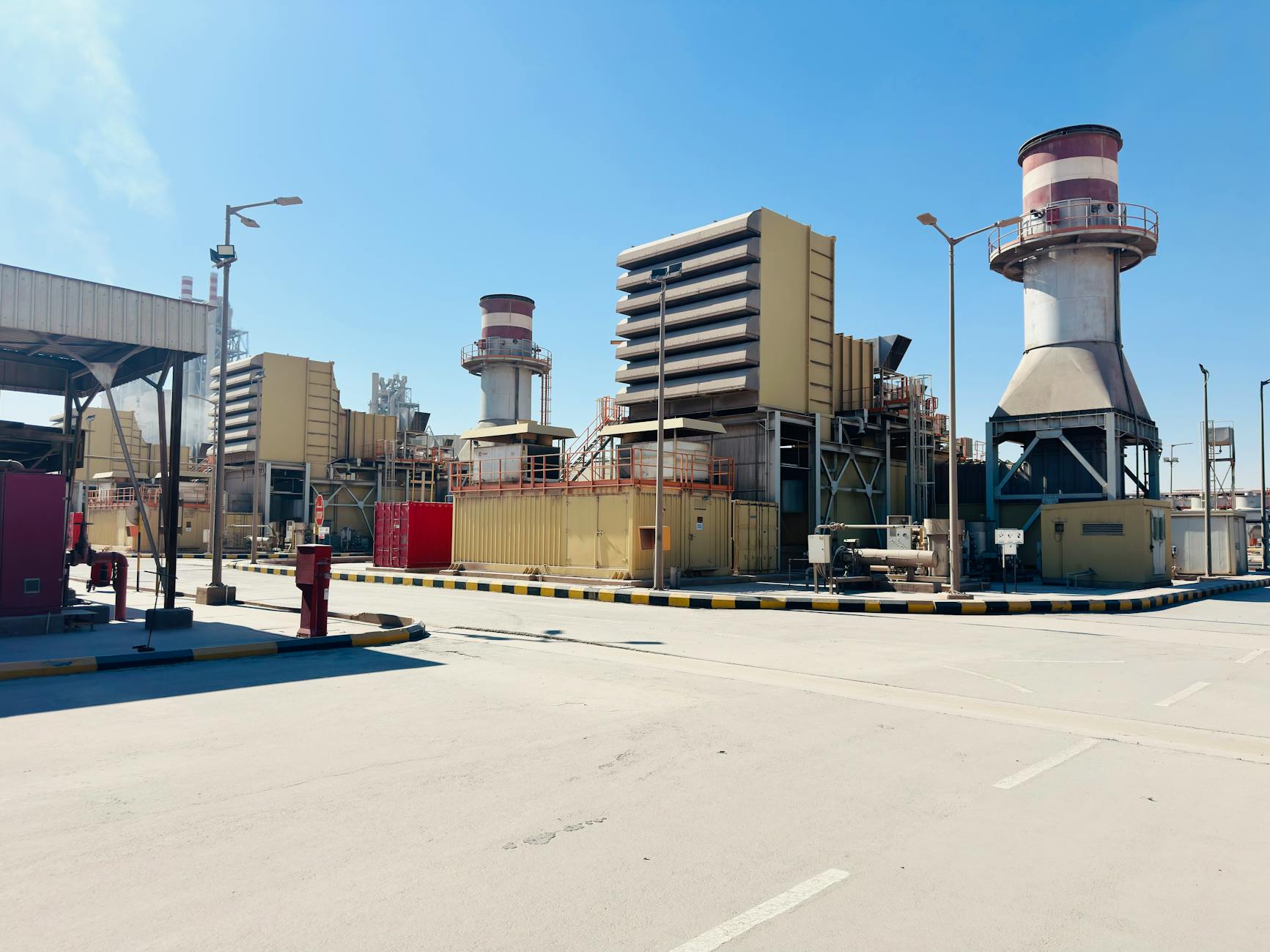 industrial power plant under blue sky in saudi arabia