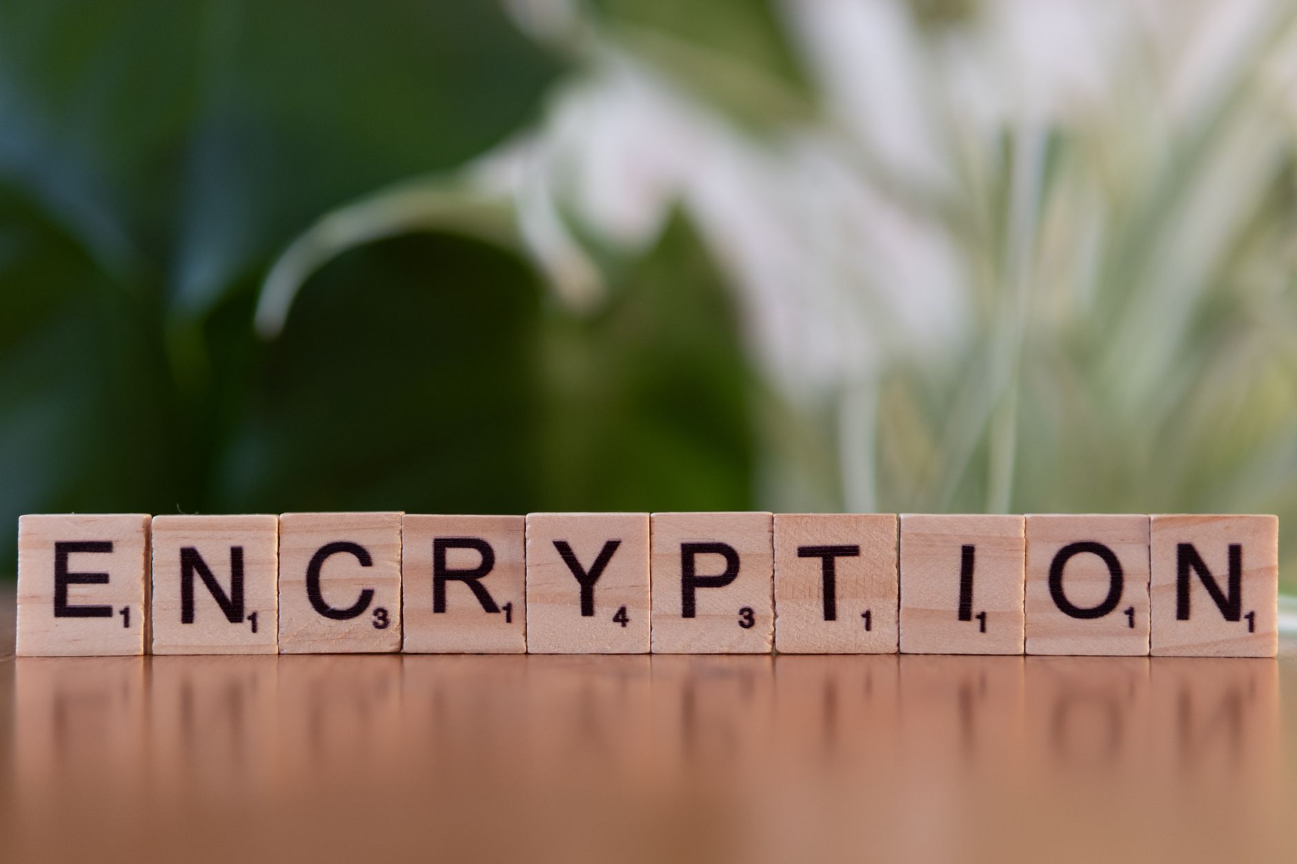 conceptual image of encryption with wooden blocks