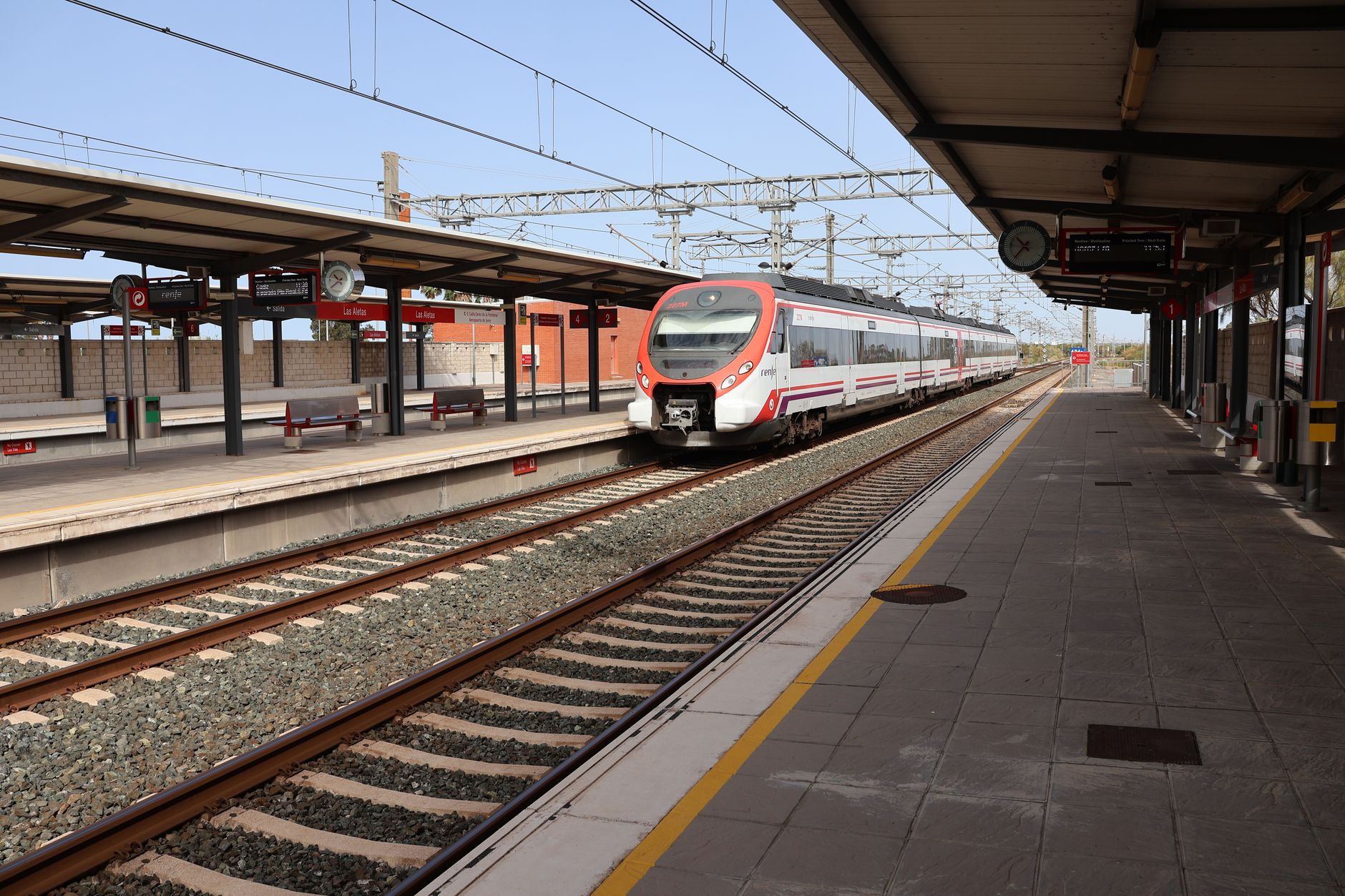 modern train at puerto real railway station